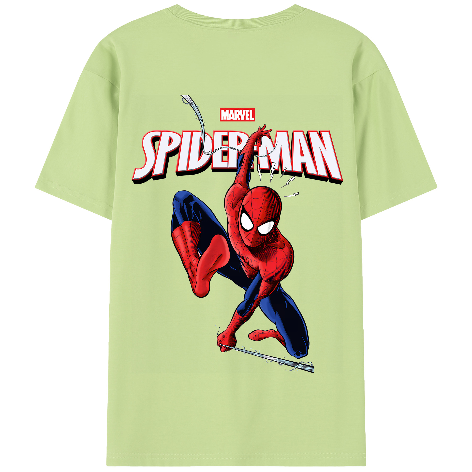 （画像用） Spider Man スパイダーマン 綿100％半袖Tシャツ（背面プリント）